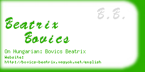 beatrix bovics business card